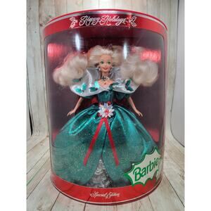 1995 Barbie Happy Holidays Special Edition Doll (14123) NBRB Vintage Complete